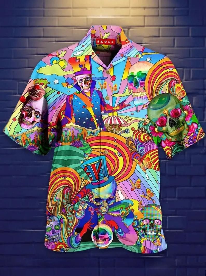 Skull Multicolor Nice Design Hawaiian Shirt