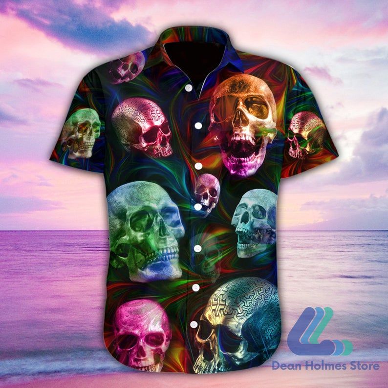 Skull Multicolor Nice Hawaiian Shirt