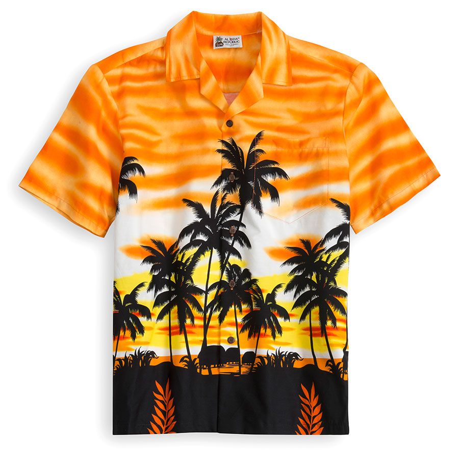 Skyscape Orange Unique Design Hawaiian Shirt