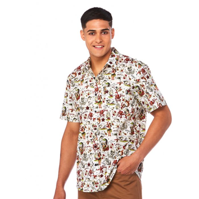 Tattoo White Unique Design Hawaiian Shirt