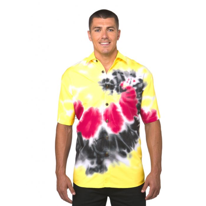 Tie Dye Yellow Unique Design Hawaiian Shirt