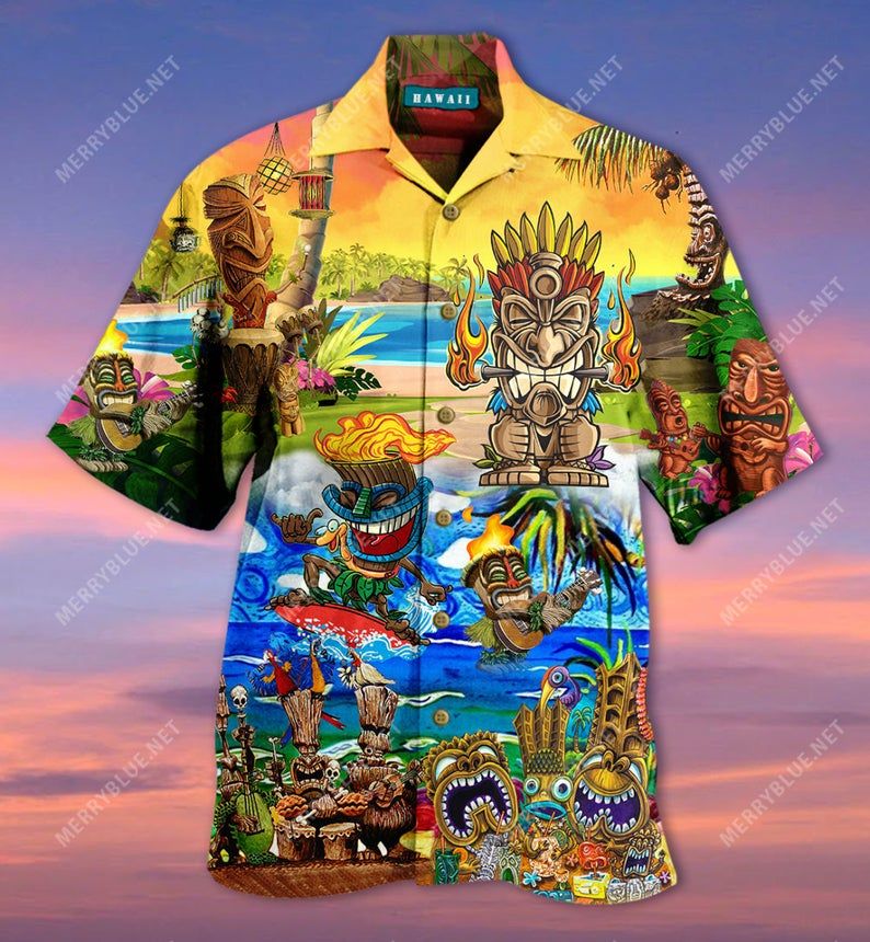 Tiki Multicolor Nice Design Hawaiian Shirt