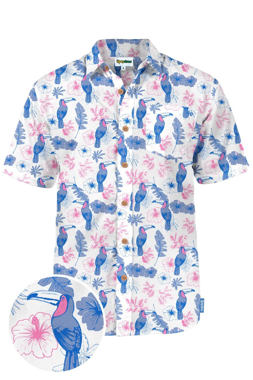 Toucan Tango White Unique Design Hawaiian Shirt