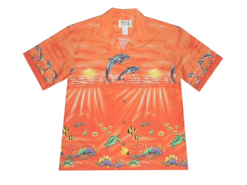Under Sea Paradise Orange Nice Design Hawaiian Shirt