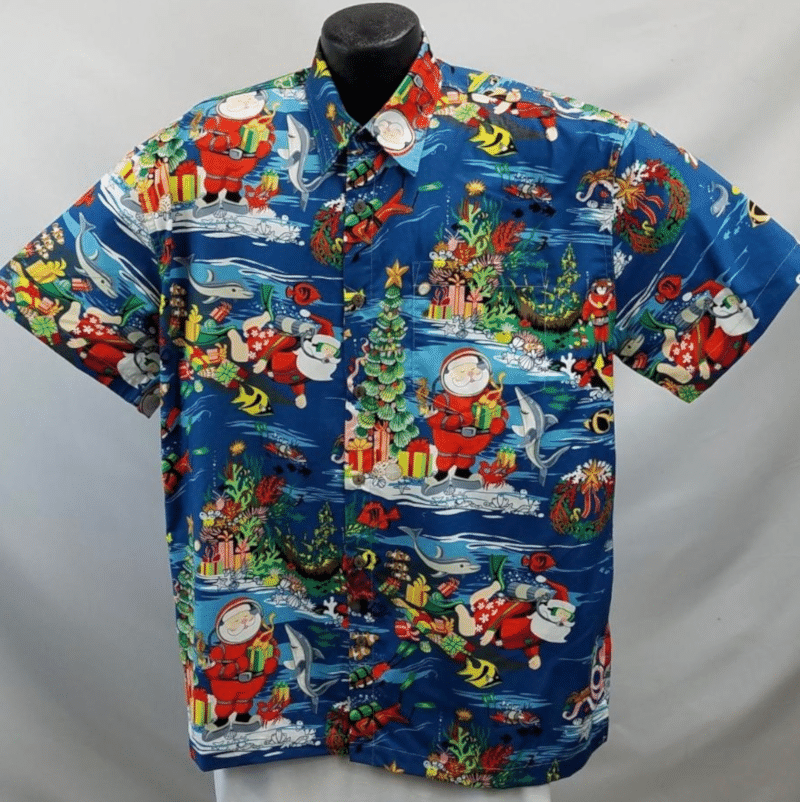 Underwater Christmas Blue Awesome Design Hawaiian Shirt