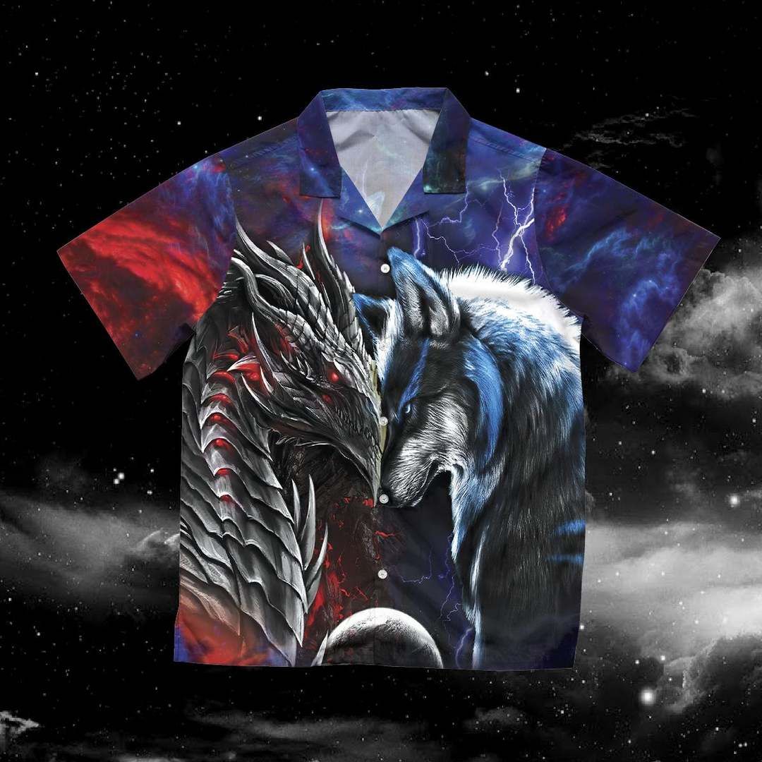 Wolf Soul Colorful Awesome Design Hawaiian Shirt