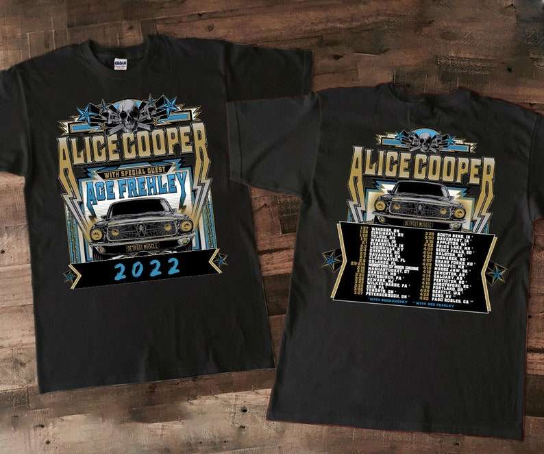 Alice Cooper and Ace Frehley Detroit Muscle Concert 2022 T-Shirt