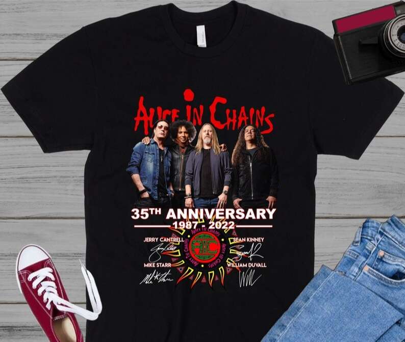 Alice In Chains 35th Years Anniversary 1987-2022 T-Shirt Signatures Thank You For The Memories