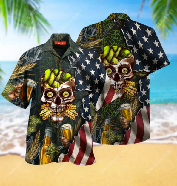 Beer Skull Hawaiian Shirt