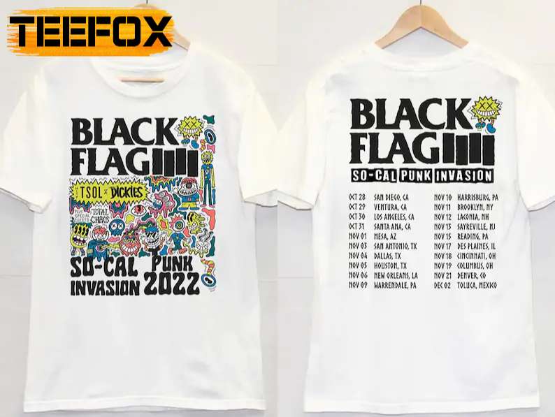 Black Flag The So-Cal Punk Invasion Tour T-Shirt