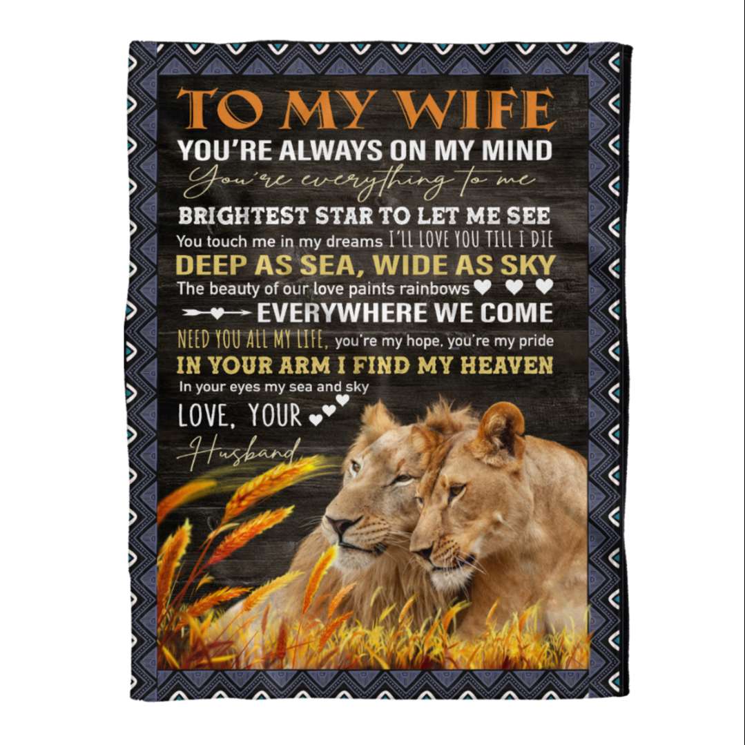 Brightest Star To Let Me See Lion Couple To My Wife Blanket, Personalized Gift For Wife