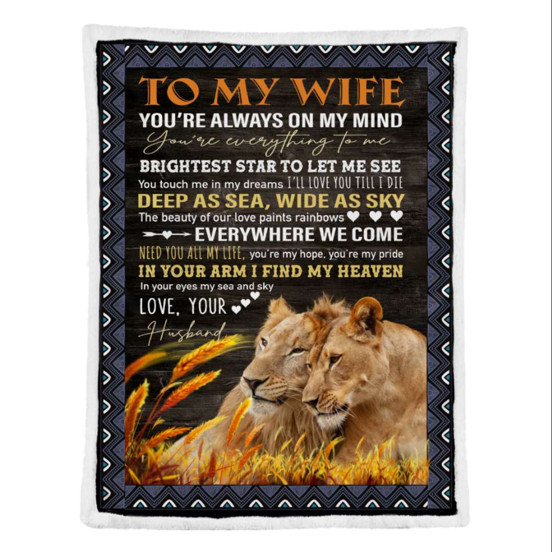 Brightest Star To Let Me See Lion Couple To My Wife Blanket, Personalized Gift For Wife