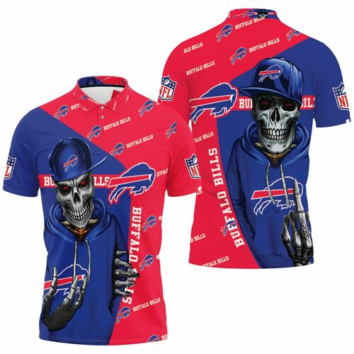 Buffalo Bills Hip Hop Skull 3D All Over Print Polo Shirt