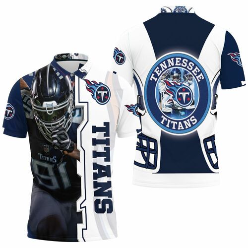 Cameron Wake #91 Tennessee Titans Afc South Division Super Bowl 3D All Over Print Polo Shirt