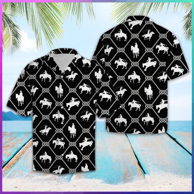 Cowboy Black White Unique Design Hawaiian Shirt 1 Cowboy Black White Unique Design Hawaiian Shirt