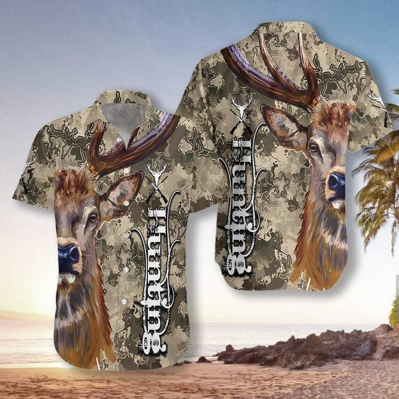 Deer And Camo Hunting Brown Nice Design Hawaiian Shirt 1 Deer And Camo Hunting Brown Nice Design Hawaiian Shirt