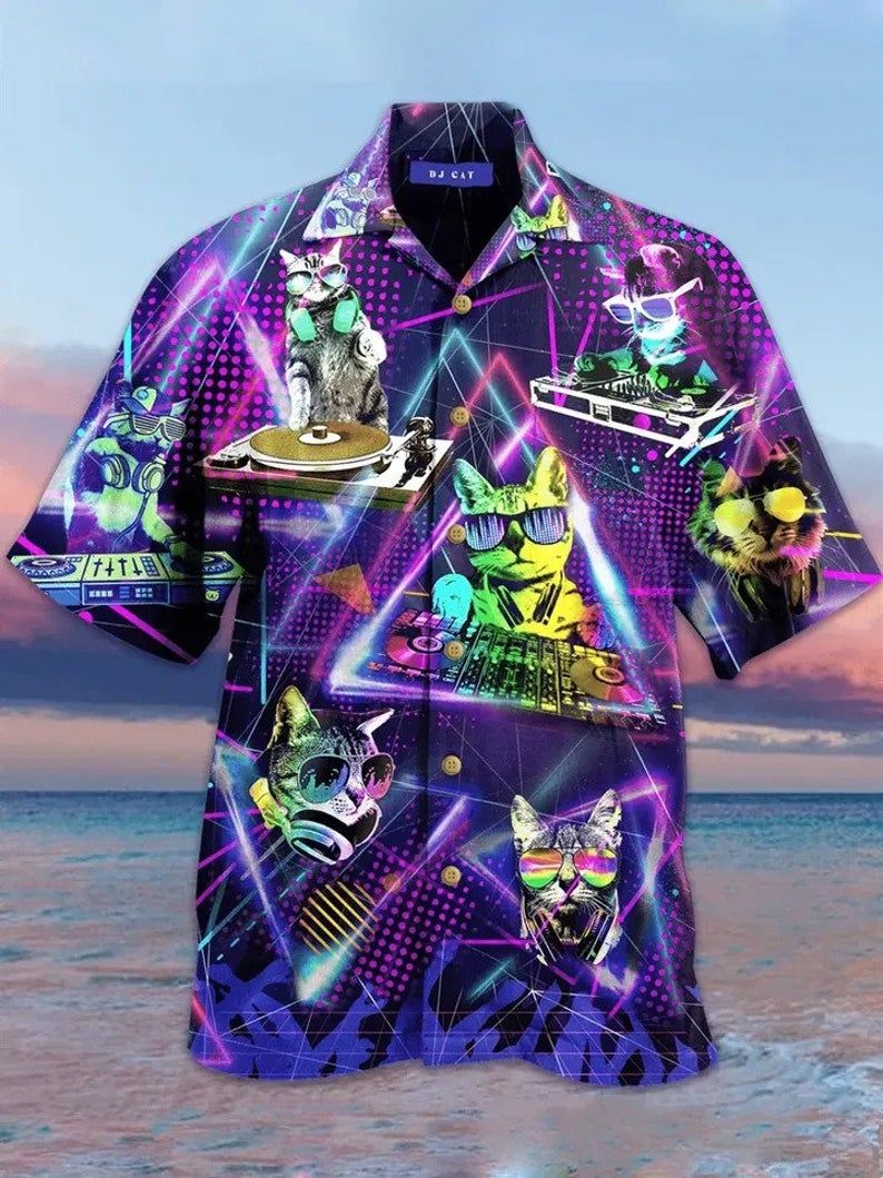 Dj Cats Multicolor Unique Design Hawaiian Shirt 1 Dj Cats Multicolor Unique Design Hawaiian Shirt