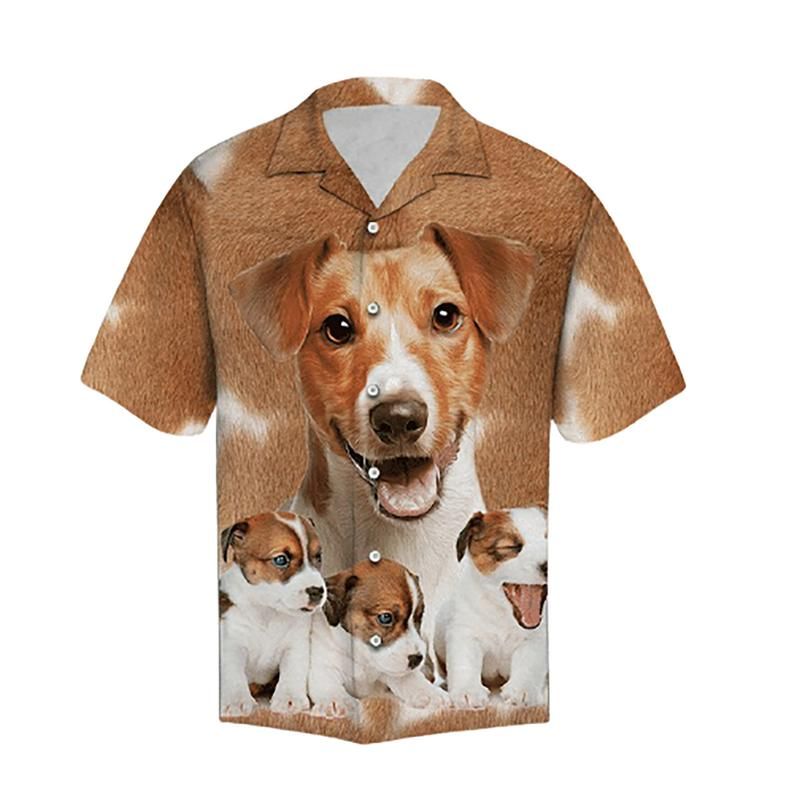Dog Brown White Amazing Design Hawaiian Shirt 1 Dog Brown White Amazing Design Hawaiian Shirt
