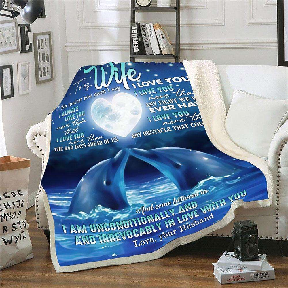 Dolphin Couple The Bad Day Ahead Of Us To My Wife Blanket Personalized Gift For Wife