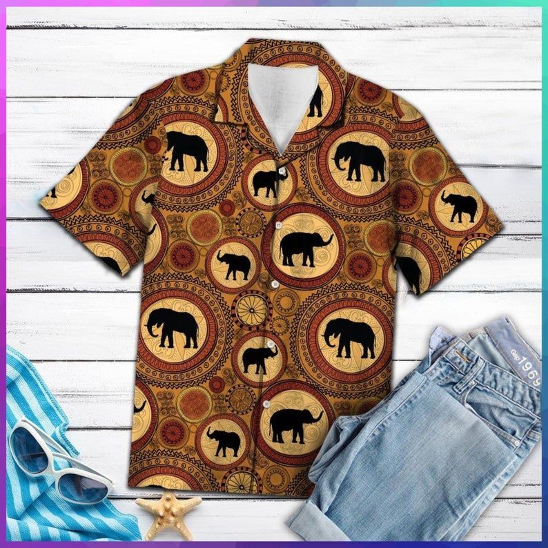 Elephant African Pattern Multicolor Nice Design Hawaiian Shirt 1 Elephant African Pattern Multicolor Nice Design Hawaiian Shirt