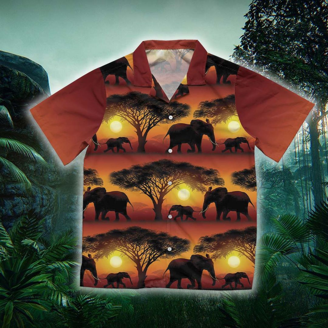 Elephant Orange High Quality Hawaiian Shirt 1 Elephant Orange High Quality Hawaiian Shirt