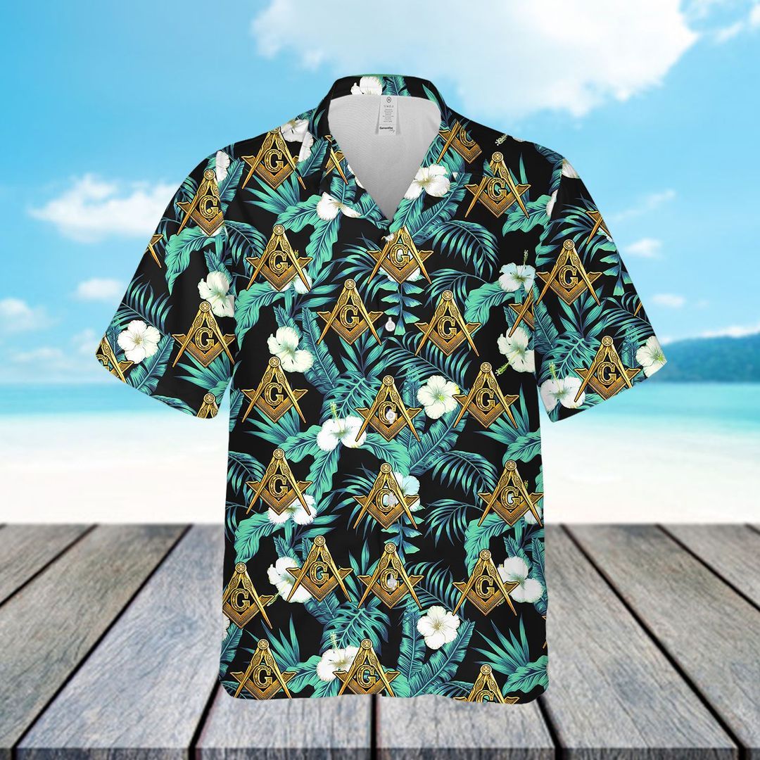 Freemason Black Nice Design Hawaiian Shirt 1 Freemason Black Nice Design Hawaiian Shirt