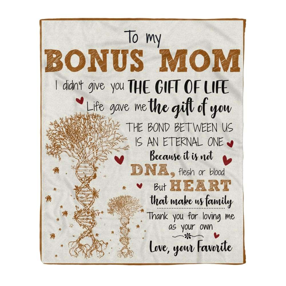 Gift For Bonus Mom Thank You For Loving Me DNA Tree Blanket