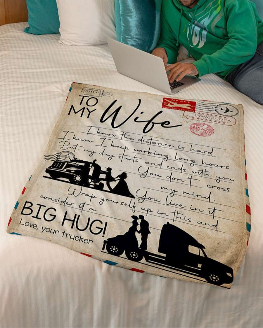 I Know The Distance Is Hard To My Wife Blanket Personalized Gift For Wife