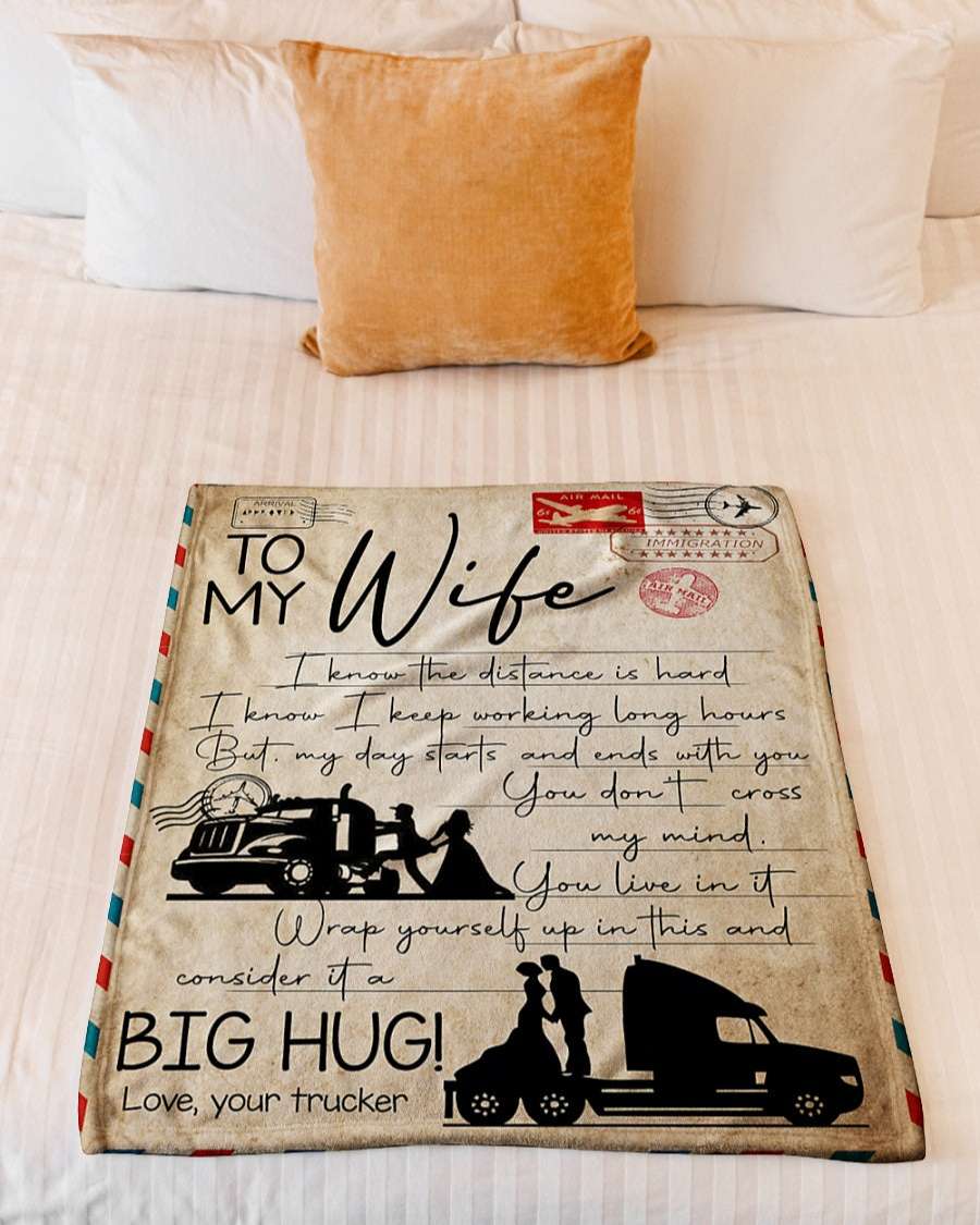I Know The Distance Is Hard To My Wife Blanket Personalized Gift For Wife