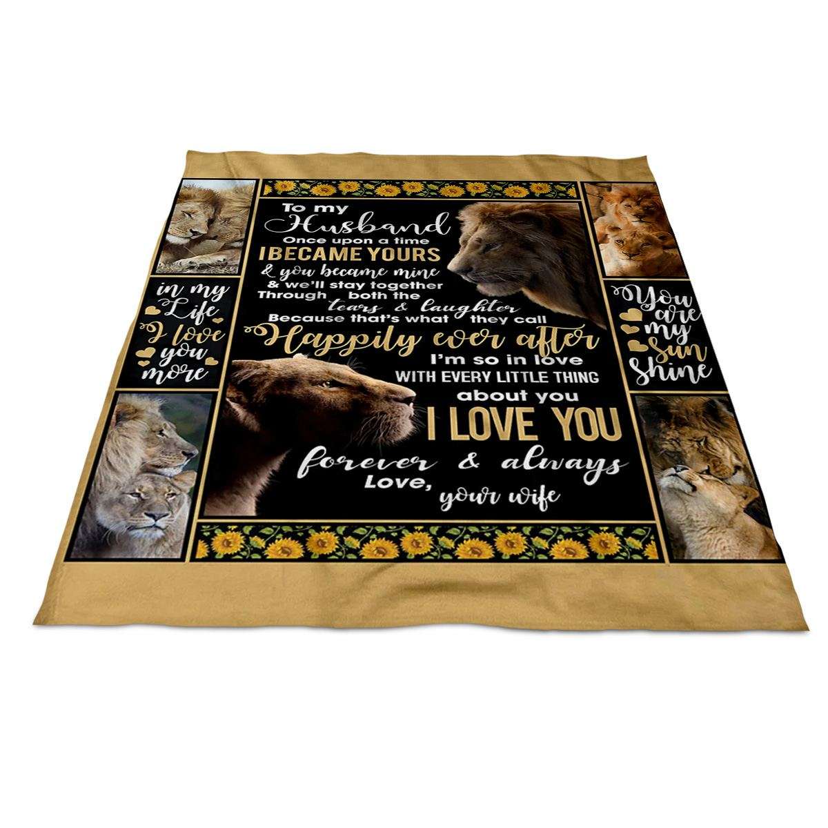 Lion Couple You Are My Sunshine To My Husband Blanket Personalized Gift For Husband