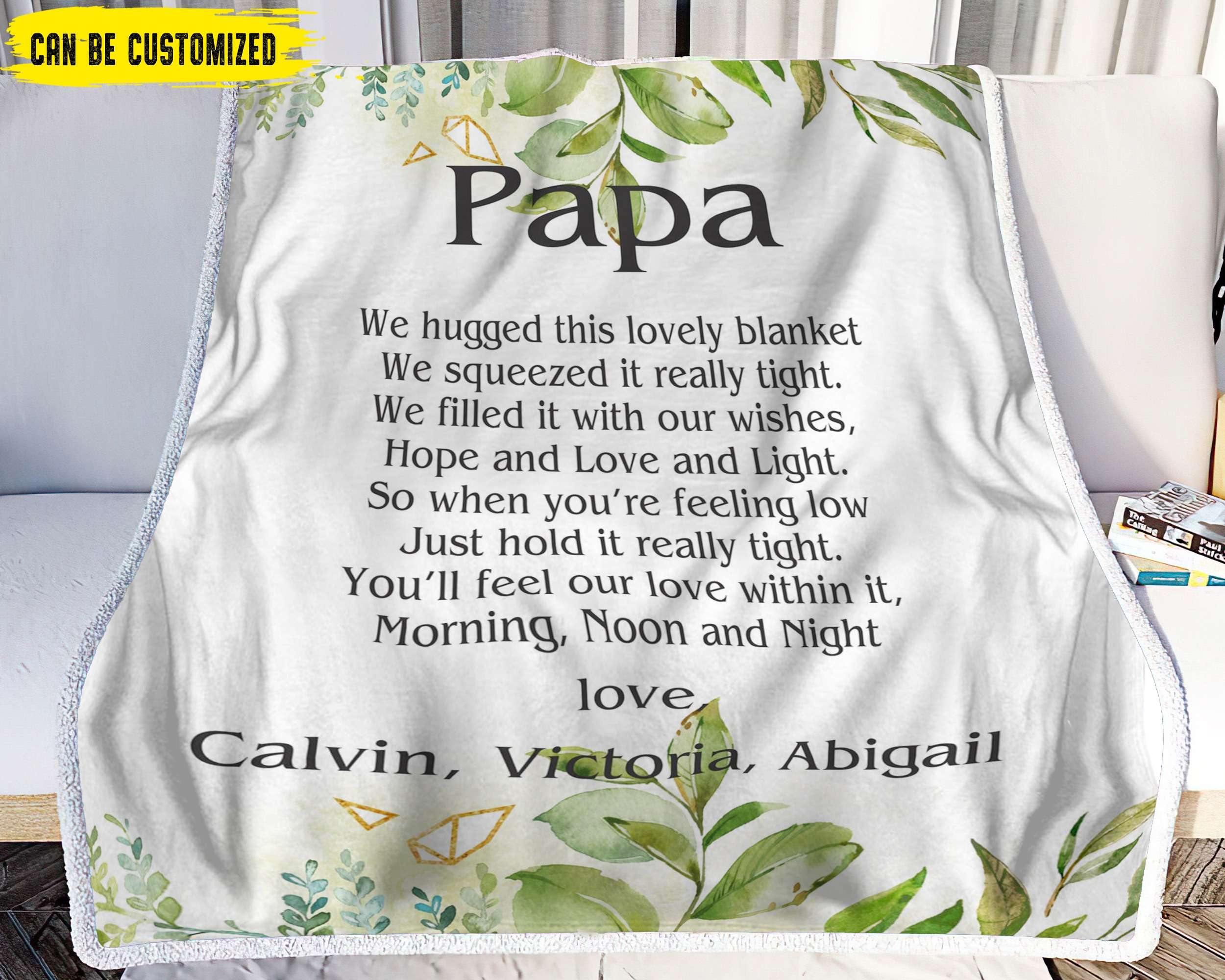 Love Quotes To Papa Blanket Personalized Gift For Dad