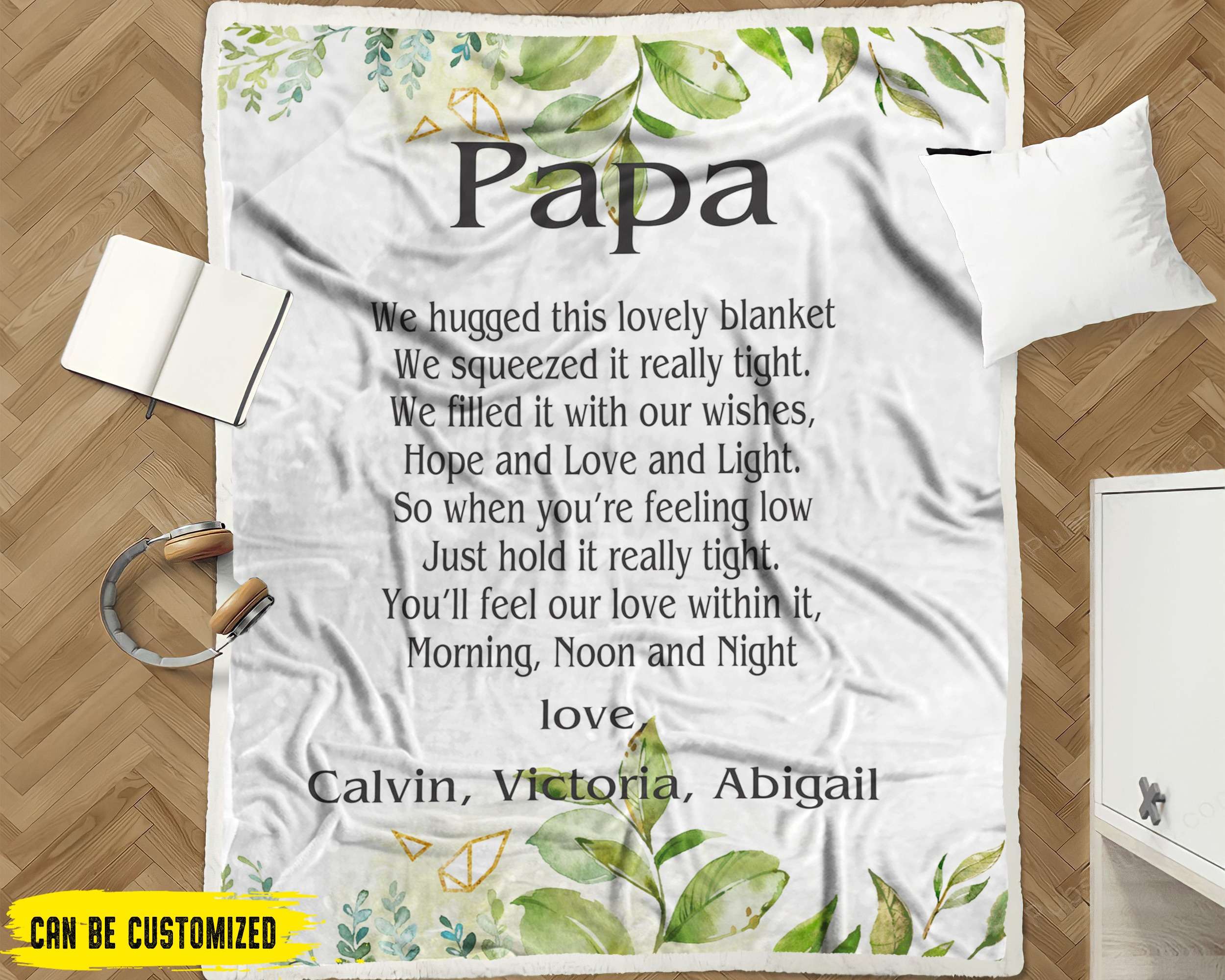 Love Quotes To Papa Blanket Personalized Gift For Dad