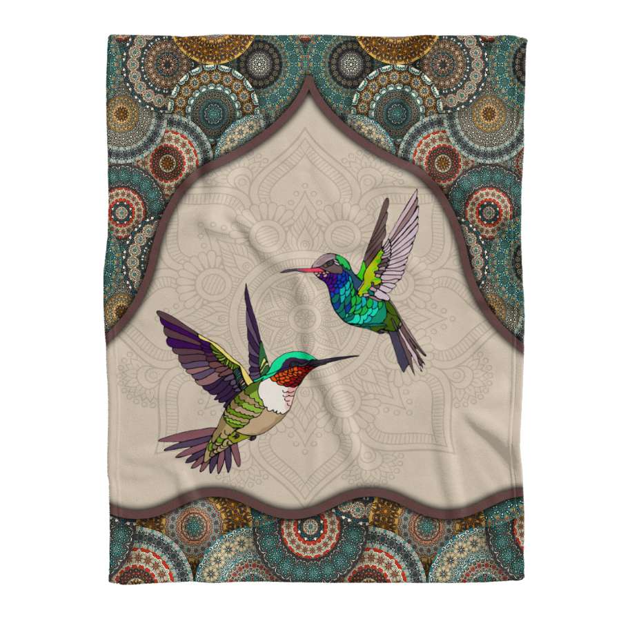 Mandala Hummingbird Couple Blanket Best Couple Gift