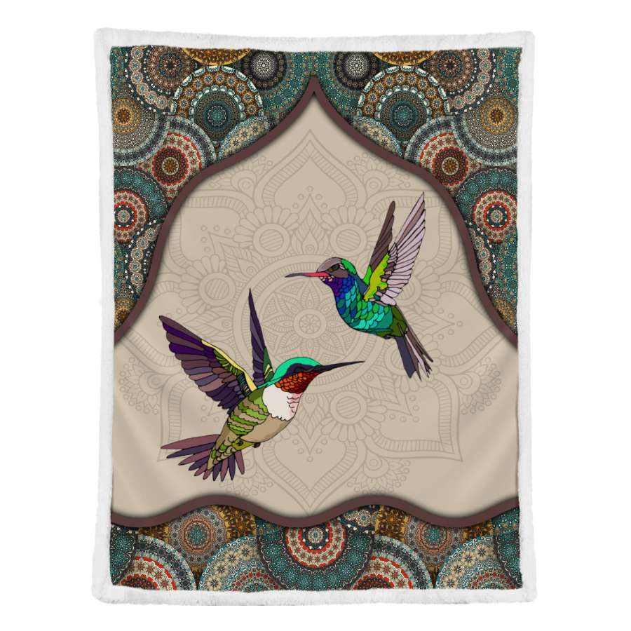 Mandala Hummingbird Couple Blanket Best Couple Gift