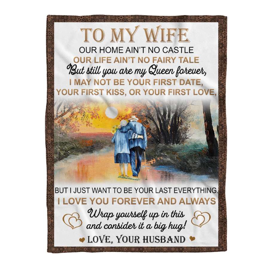 My Queen My Everything To My Wife Blanket, Personalized Gift For Wife