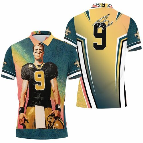 New Orleans Saints Oil Painting Drew Brees 9 Personalized 3D All Over Print Polo Shirt