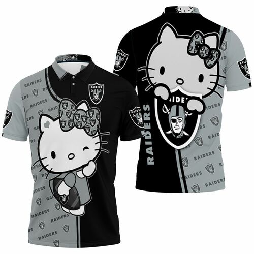 Oakland Raiders Hello Kitty Fan Jersey 3D All Over Print Polo Shirt