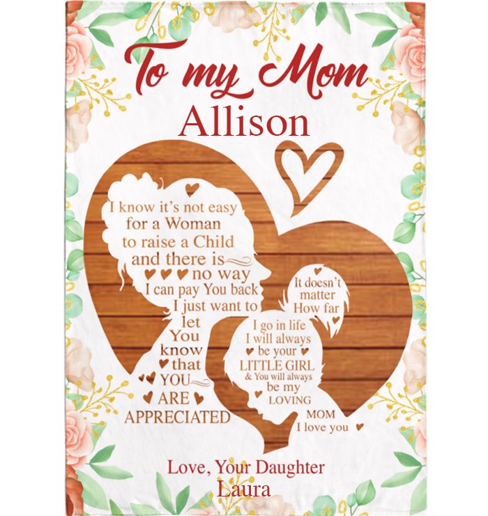 Personalized Custom Name To My Mom From Daughter Mothers Day Gift Ideas Love Mom Blanket Personalized Custom Name To My Mom From Daughter Mothers Day Gift Ideas Love Mom Blanket