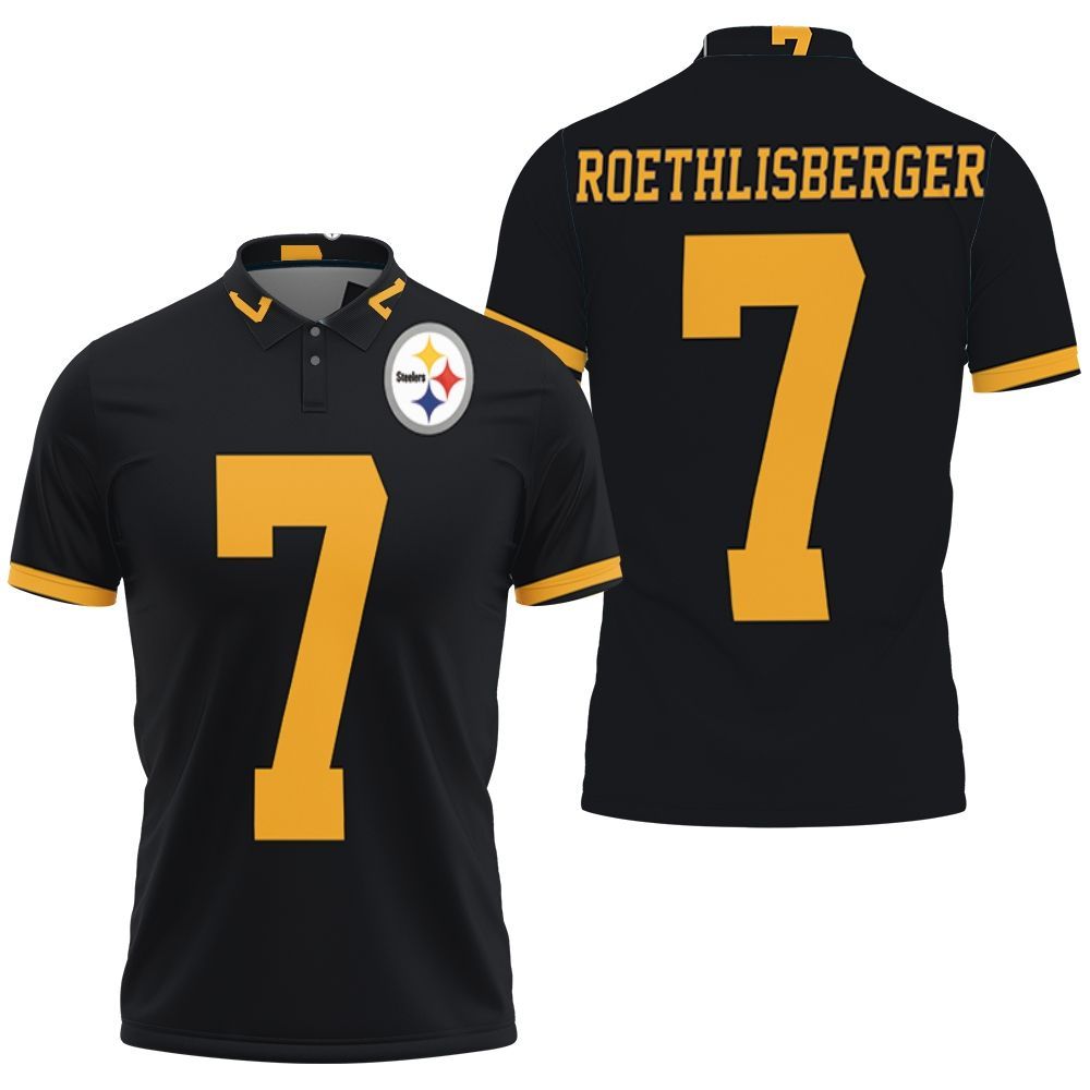 Pittsburgh Steelers Color Rush Limited Ben Roethlisberger Jersey Inspired Style 3D All Over Print Polo Shirt - Beeteeshop