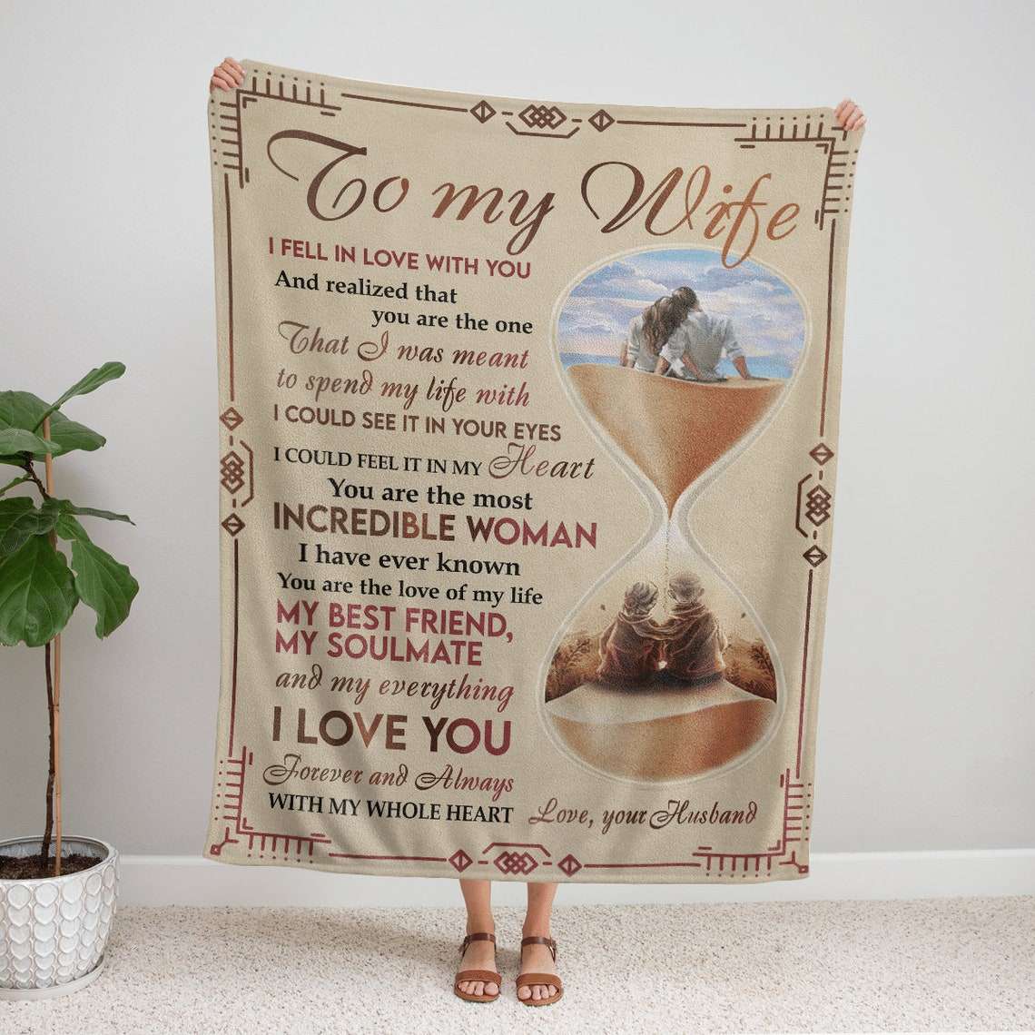 Realized That You Are The One To My Wife Blanket Personalized Gift For Wife