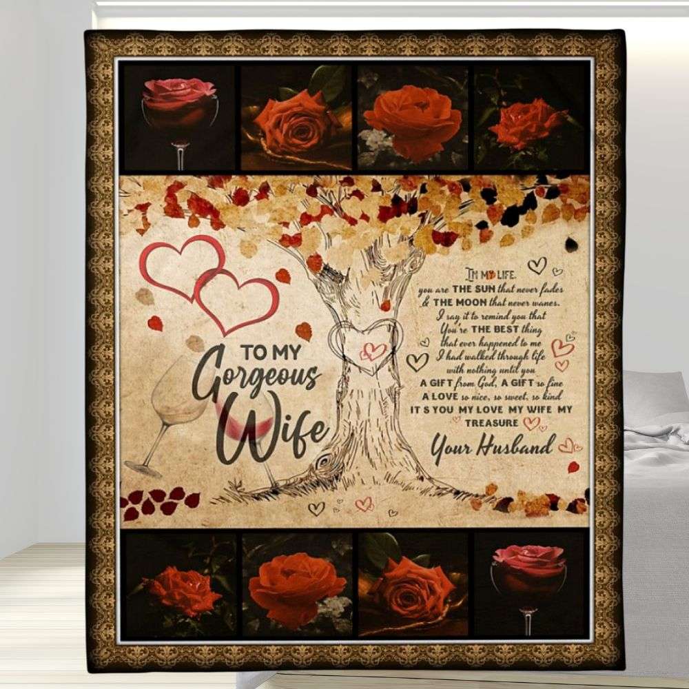 Rose Vintage A Gift From God To My Wife Blanket Personalized Gift For Wife
