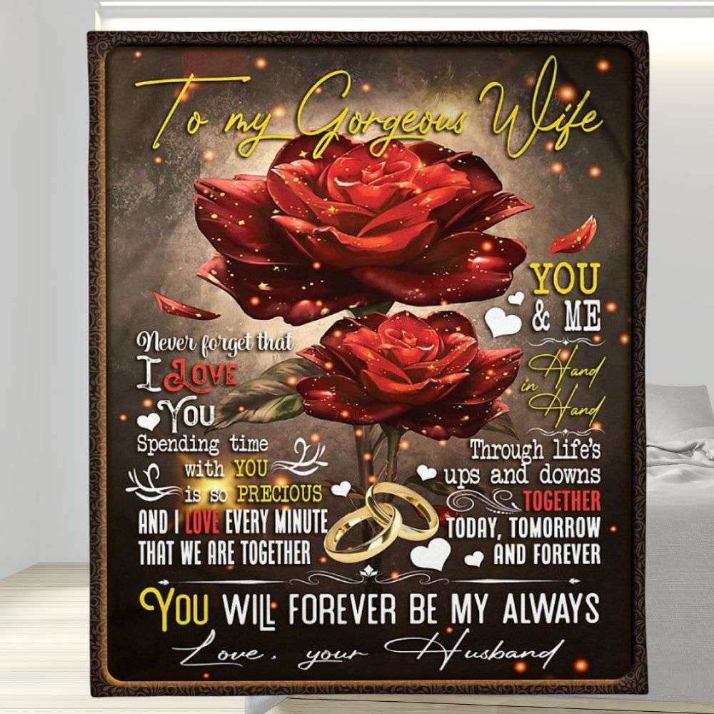 Rose You And Me Hand In Hand To My Wife Blanket Personalized Gift For Wife