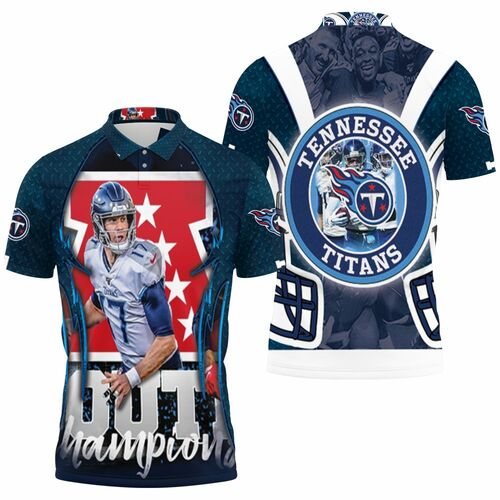 Ryan Tannehill #17 Tennessee Titans Afc South Division Champions Super Bowl 3D All Over Print Polo Shirt