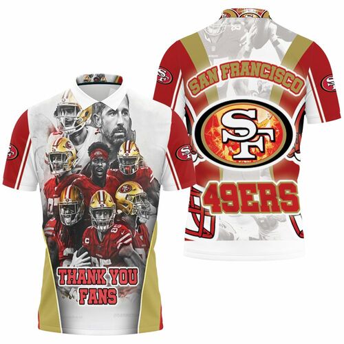 San Francisco 49ers Thank You Fans Nfc West Division Super Bowl 3D All Over Print Polo Shirt