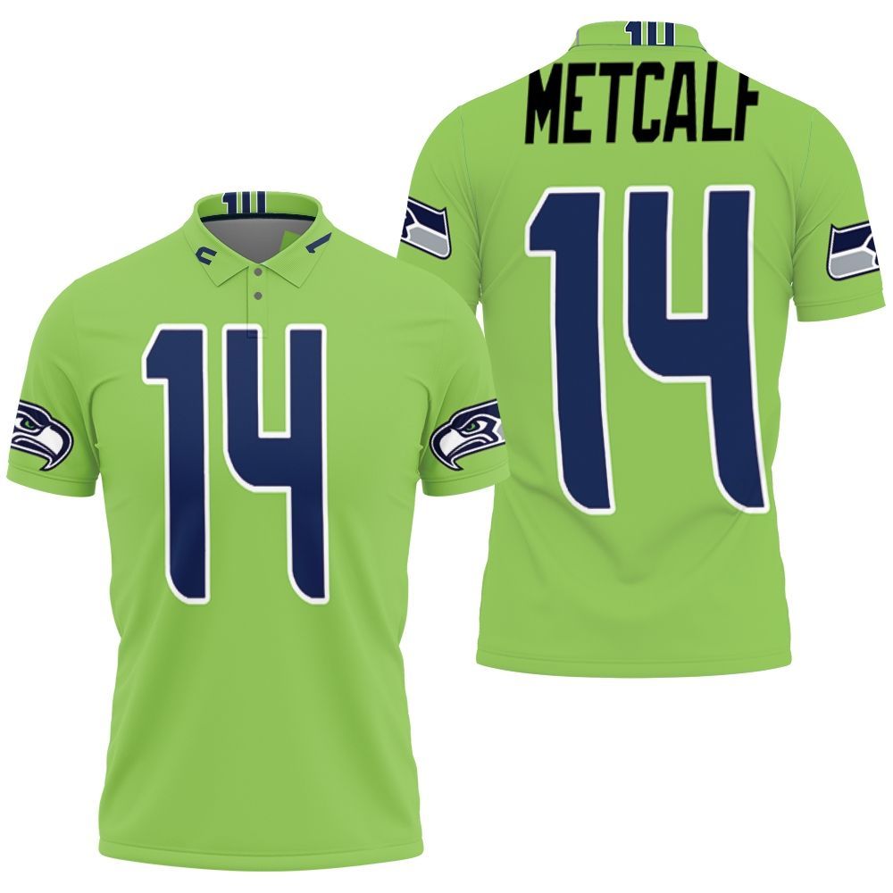 Seattle Seahawks Dk Metcalf Green Color Rush Legend Jersey Inspired Style 3D All Over Print Polo Shirt