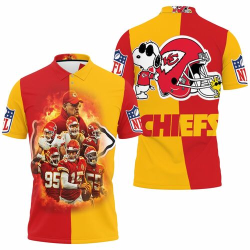 Snoopy Kansas City Chiefs Helmet Afc West Division Champions Super Bowl 2021 3D All Over Print Polo Shirt