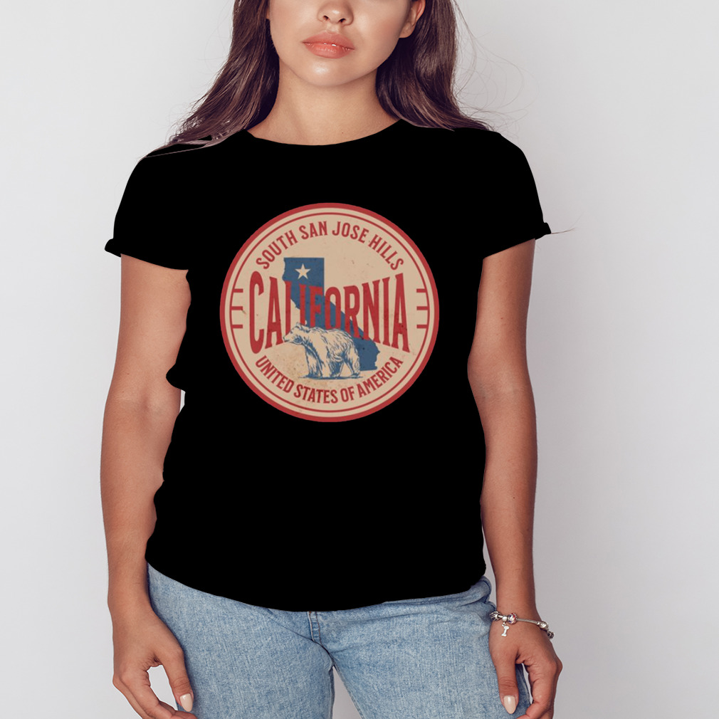 South San Jose Hills California Vacation Ca Souvenir Badge shirt 2 Women's tshirt