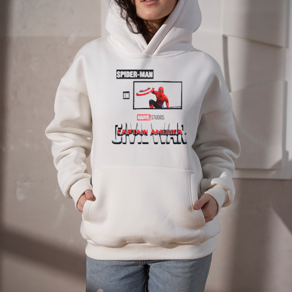 Spider Man in Civil War Captain America shirt 5 Hoodie