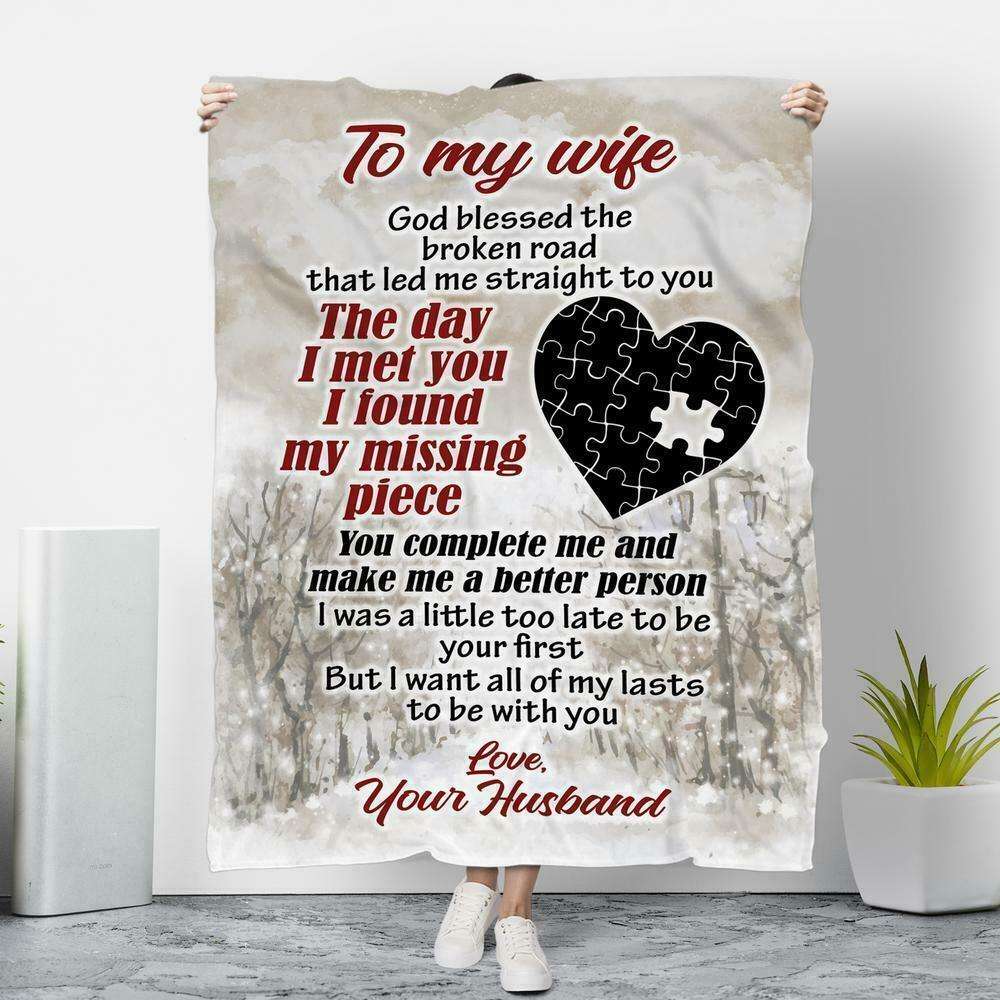 Straight To You Heart To My Wife Blanket Personalized Gift For Wife
