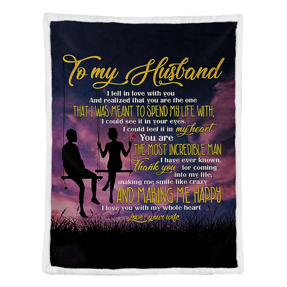 Thank You For Coming Into My Life To My Husband Blanket Personalized Gift For Husband
